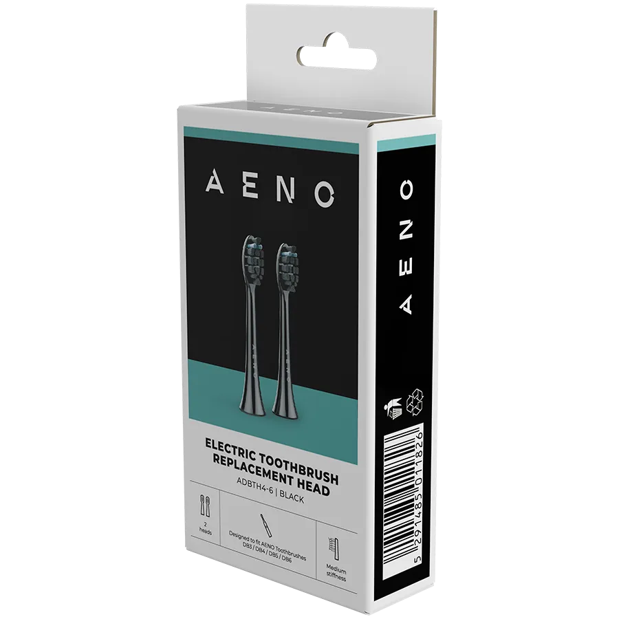 AENO Replacement toothbrush heads, Black, Dupont bristles, 2pcs in set (for ADB0004/ADB0006 and ADB0003/ADB0005) — изображение 3