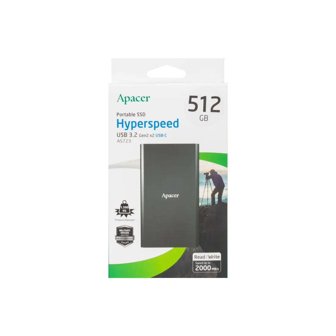 Внешний SSD диск Apacer 512GB AS723 Черный — изображение 2