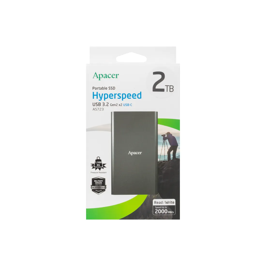 Внешний SSD диск Apacer 2TB AS723 Черный — изображение 2