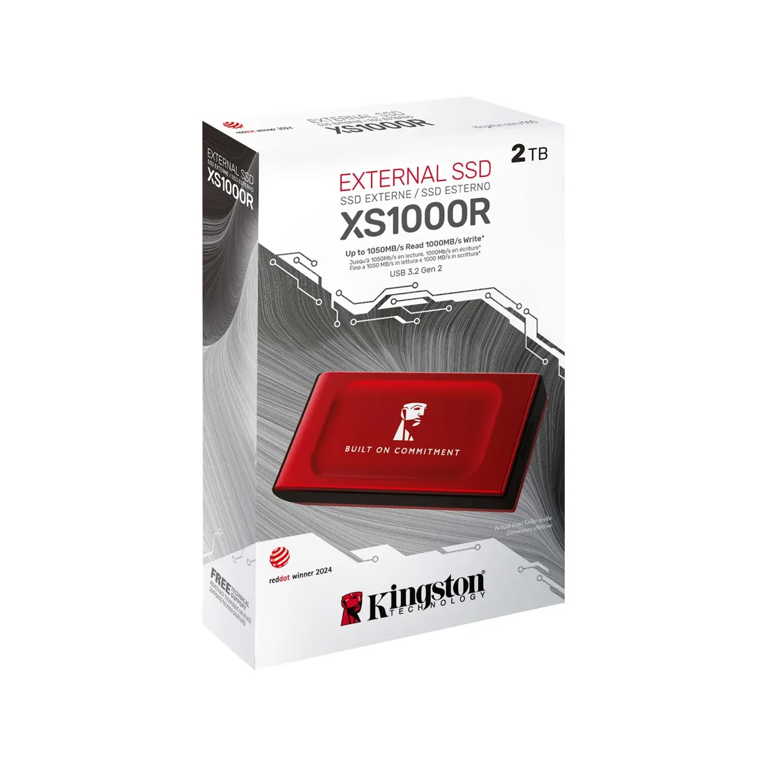 Внешний SSD диск Kingston 2TB XS1000 Красный — изображение 3
