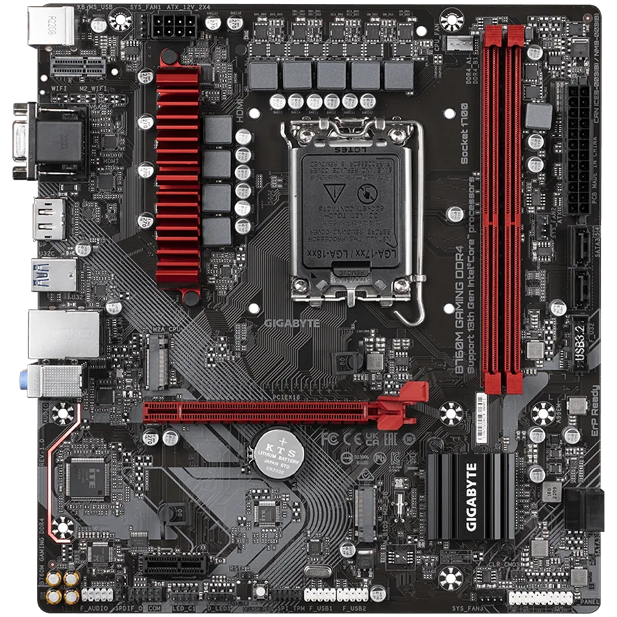 GIGABYTE Mainboard Desktop B760M GAMING DDR4 (LGA1700, 2xDDR4, 1xD-Sub, 1xHDMI, 1xDP, 2.5GLAN, 1x PCI Express x16 4.0, 1x PCI Express x1 3.0, 2xM.2, 4xSATA3, 1x USB Type-C, 5x USB 3.2 Gen1, 6x USB 2.0/1.1) mATX — изображение 2