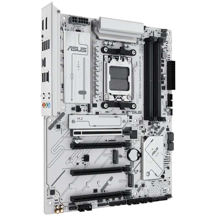 ASUS Main Board Desktop Socket AM5 AMD B850 Chipset 4 xDIMM slots,DDR5 1 x DisplayPort 1 x HDMI port 1 x PCIe 5.0 x16 slot(supports x16 mode) 1 x Wi-Fi module 3 x M.2 4 x SATA ATX Form Factor — изображение 2