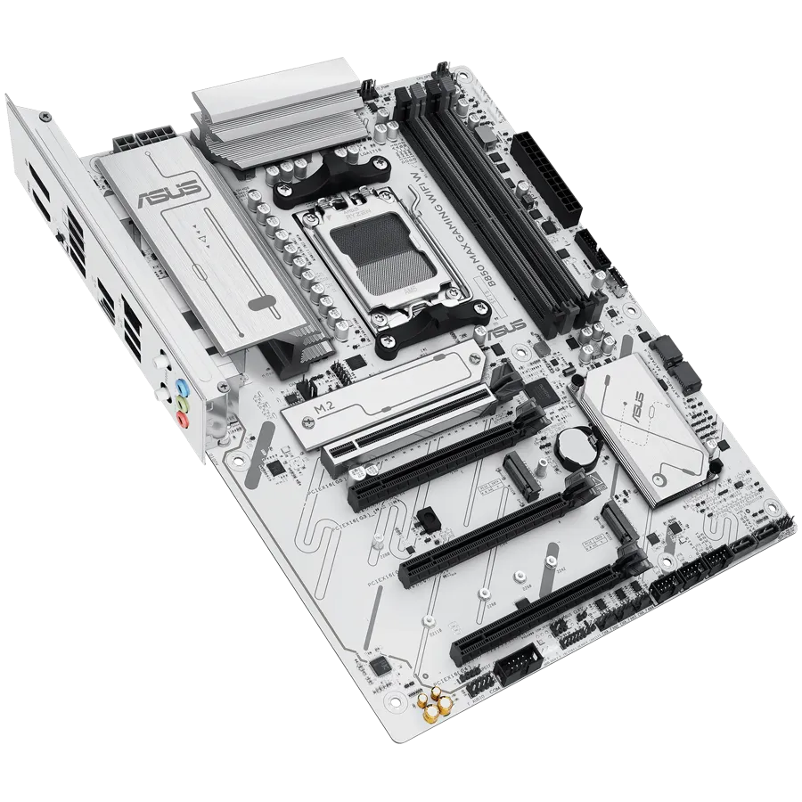 ASUS Main Board Desktop Socket AM5 AMD B850 Chipset 4 xDIMM slots,DDR5 1 x DisplayPort 1 x HDMI port 1 x PCIe 5.0 x16 slot(supports x16 mode) 1 x Wi-Fi module 3 x M.2 4 x SATA ATX Form Factor — изображение 3