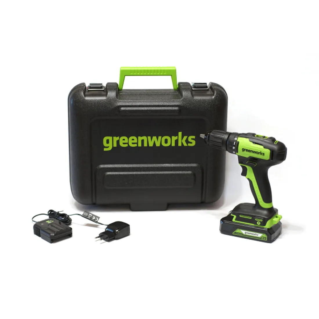 Дрель-шуруповерт аккумуляторная Greenworks 3704007UA, 24V, c 1хАКБ 2 Ач и ЗУ в кейсе — изображение 3
