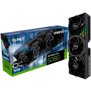 PALIT GeForce RTX 5080 GamingPro OC 16GB GDDR7, 256 bit, 1x HDMI 2.1b, 3x DP 2.1b, 3 Fan, 1x 16-pin pwr connector, 850W, 331.9 x 127.1 x 60 mm, NE75080S19T2-GB2031A