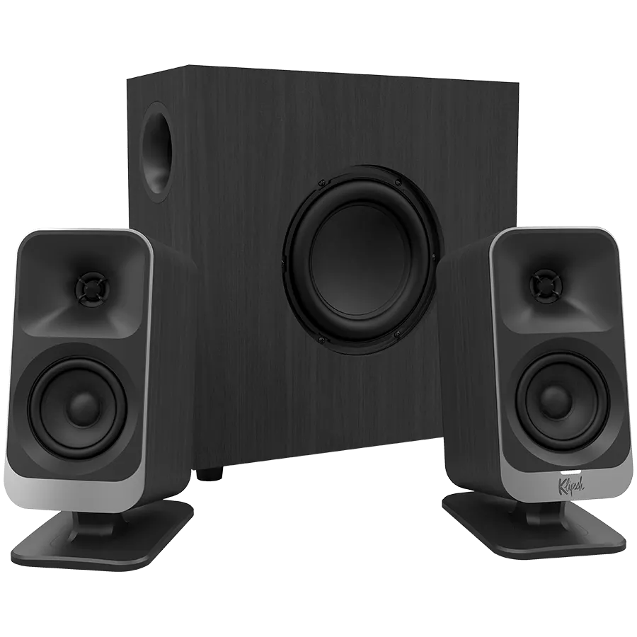 Klipsch ProMedia Lumina 2.1 Gaming Audio System with Subwoofer and LED Lighting Effects Built-in, Black