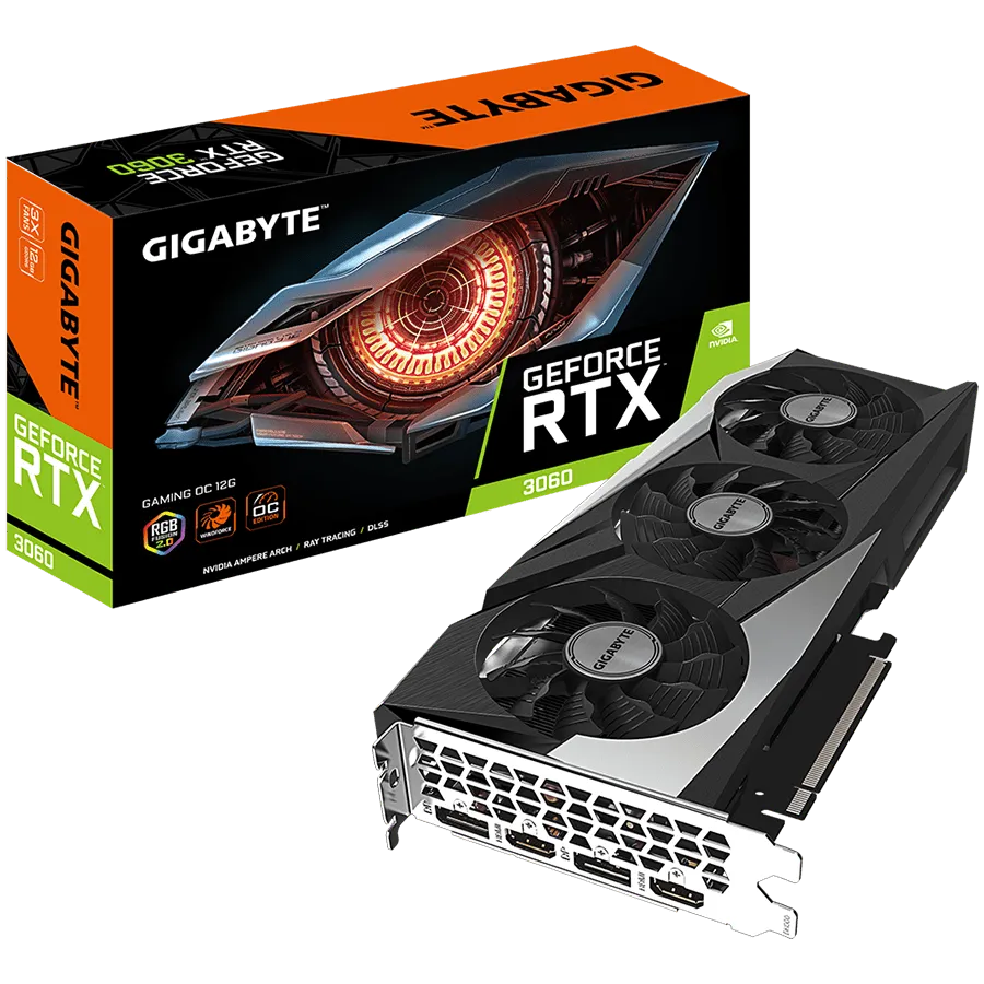 GIGABYTE Video Card NVidia GeForce RTX 3060 GAMING OC GDDR6 12GB/192bit, LHR.