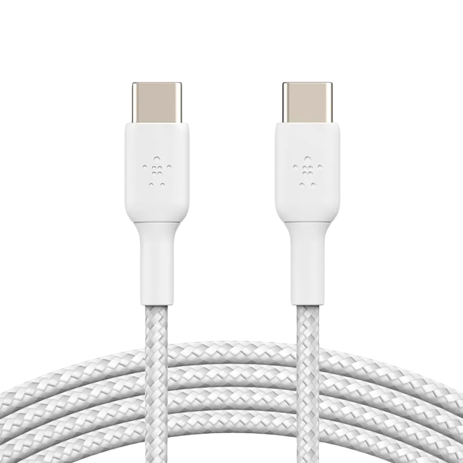 BELKIN USB-C to USB-C Cable Braided, 1M, White