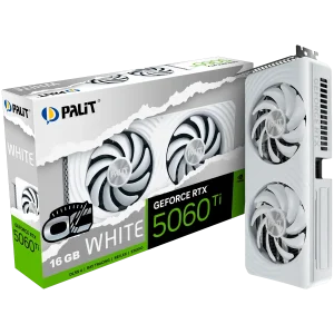 Palit GeForce RTX 5060 Ti WHITE OC 16GB GDDR7, 128 bit, 1x HDMI 2.1b, 3x DP 2.1b, 2 Fan, 1x 8-pin pwr connector, 600W, 262.1 x 126.3 x 40.1 mm, NE7506TU19T1-GB2061M