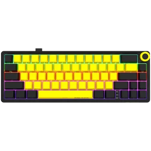 LORGAR KBP70MW, Wireless 65% Mechanical Gaming Keyboard Pro, Black/yellow, EN/RU layout