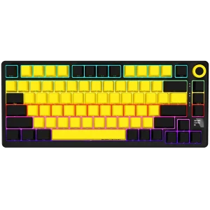 LORGAR KBP7075W, Wireless 75% Mechanical Gaming Keyboard Pro, Black/yellow, EN/RU layout