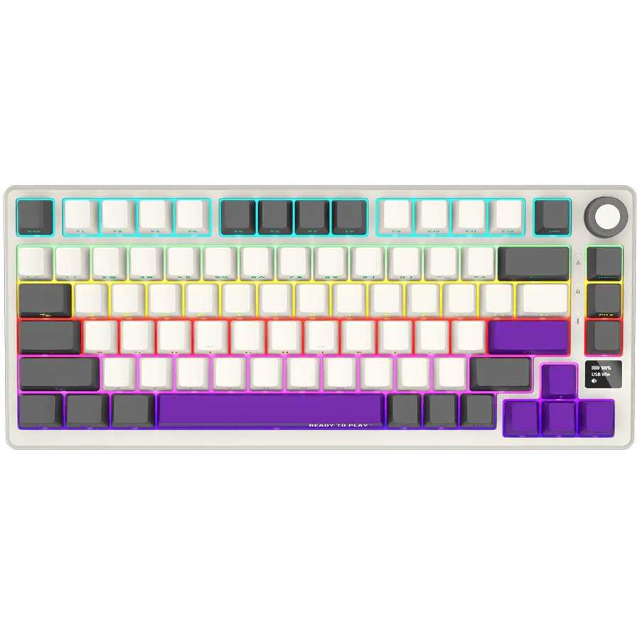 LORGAR KBP7075W, Wireless 75% Mechanical Gaming Keyboard Pro, Beige, EN/RU layout